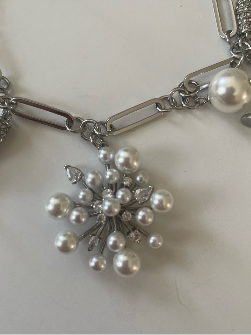 kate spade Silver Pearl & Crystal Charm Bracelet - Picture 2 of 8